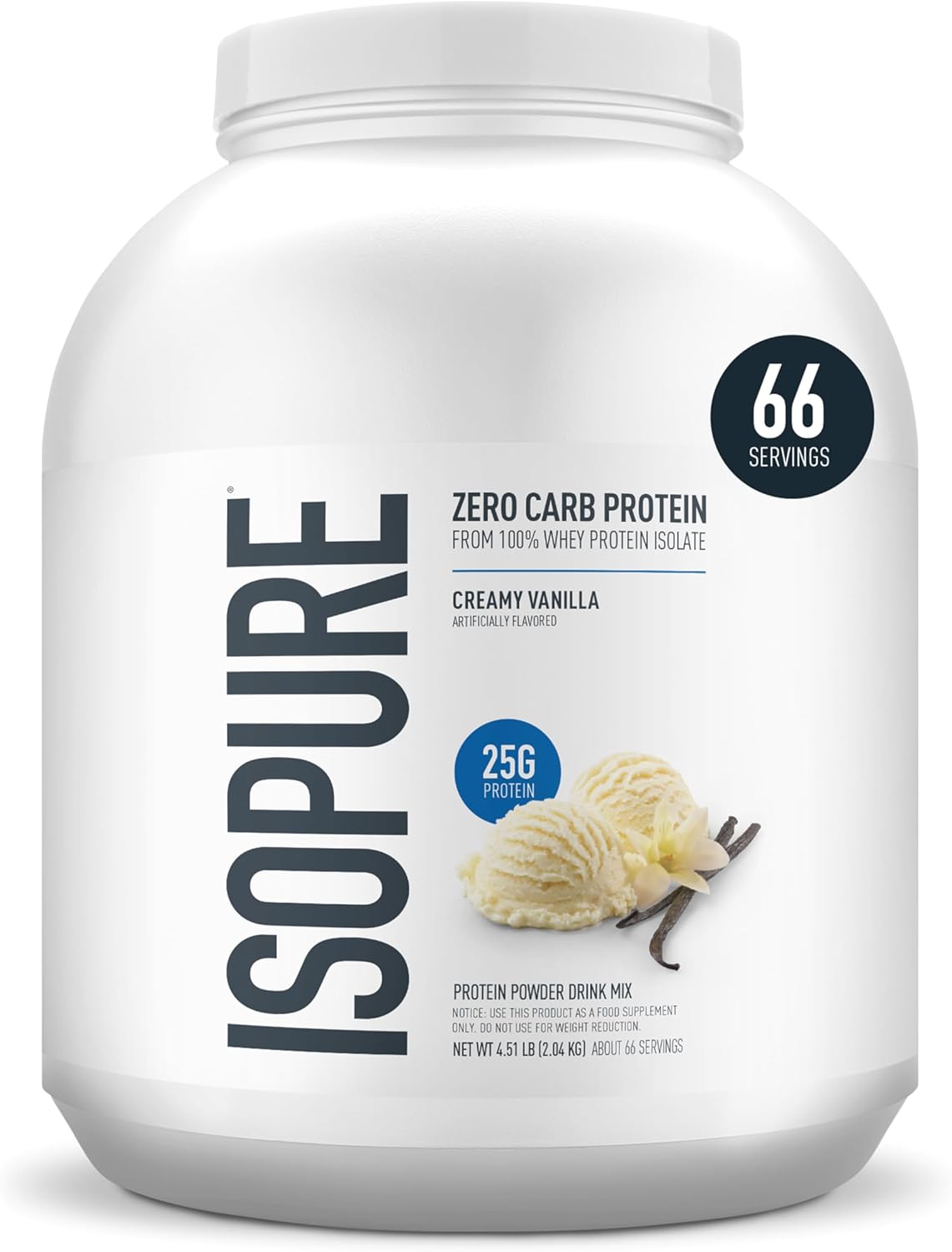 Isopure Zero Carb Whey Isolate - 25g Protein Powder - Keto & Gluten Free - 4.5 Lbs
