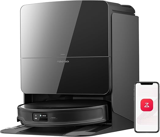 Roborock Saros 10R Robot Vacuum and Mop | 22,000Pa, Zero-Tangling, 3.14" Ultra-Slim, Extendable Side Arm for Corners & Edges, Hot Air Mop Drying, Self-Emptying, Black
